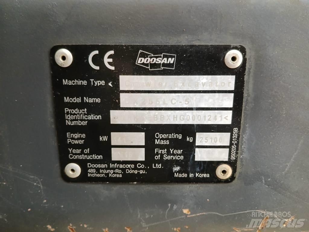 Doosan DX 255 LC Bagri goseničarji