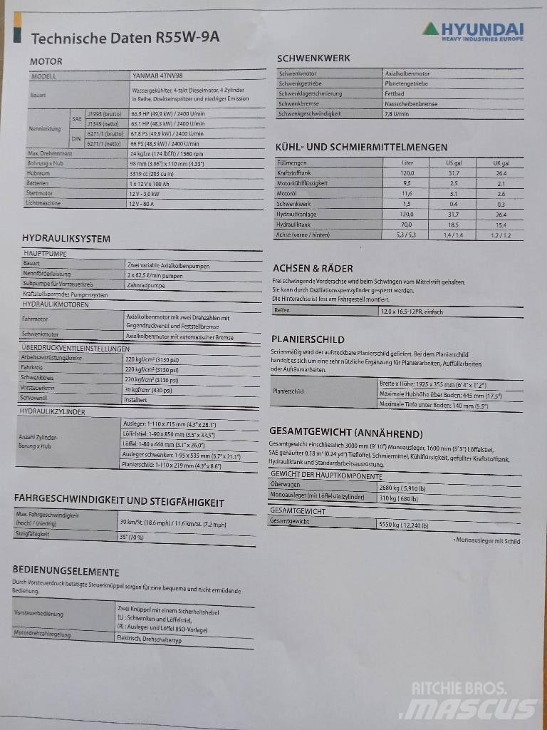 Hyundai 55W-9 Bagri na kolesih