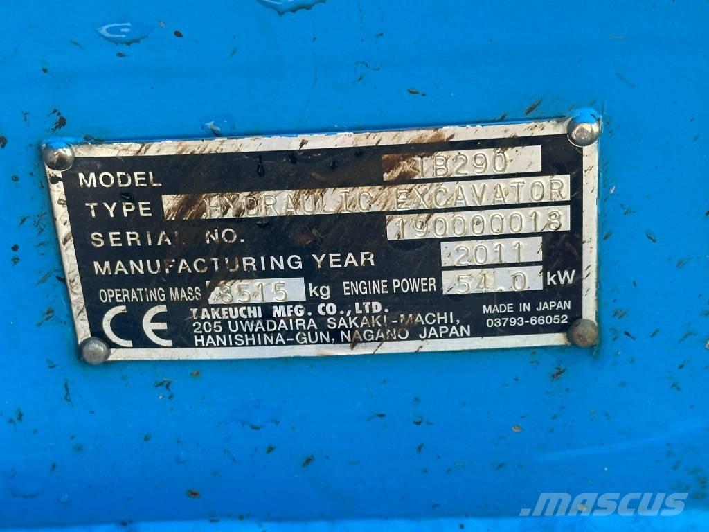 Takeuchi TB 290 Midi bagri 7t – 12t