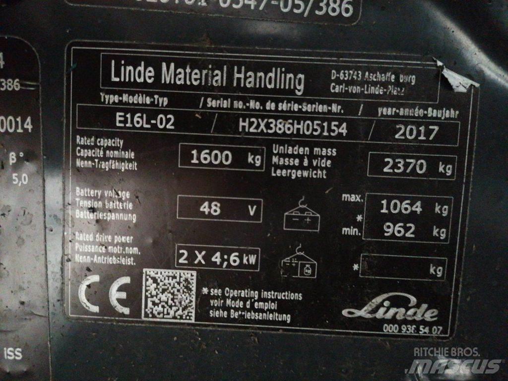 Linde E16L-02 Električni viličarji