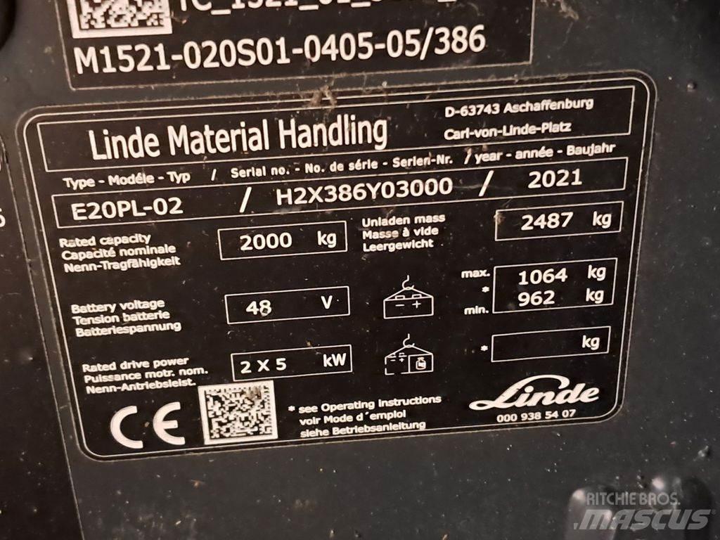 Linde E20PL-02 Električni viličarji