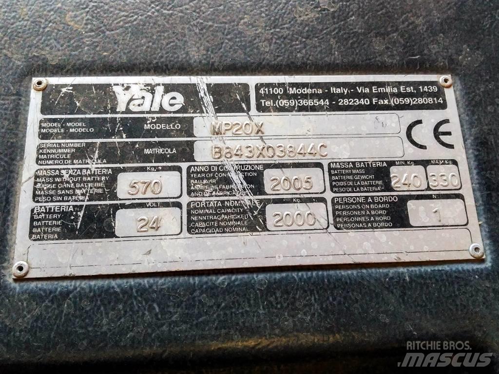 Yale MP20X Električni nizko dvižni viličar s stojiščem