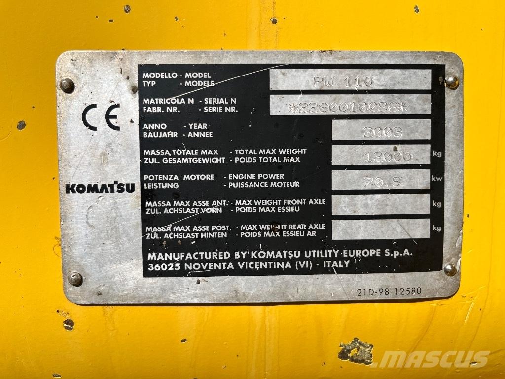 Komatsu PW 110 Bagri na kolesih