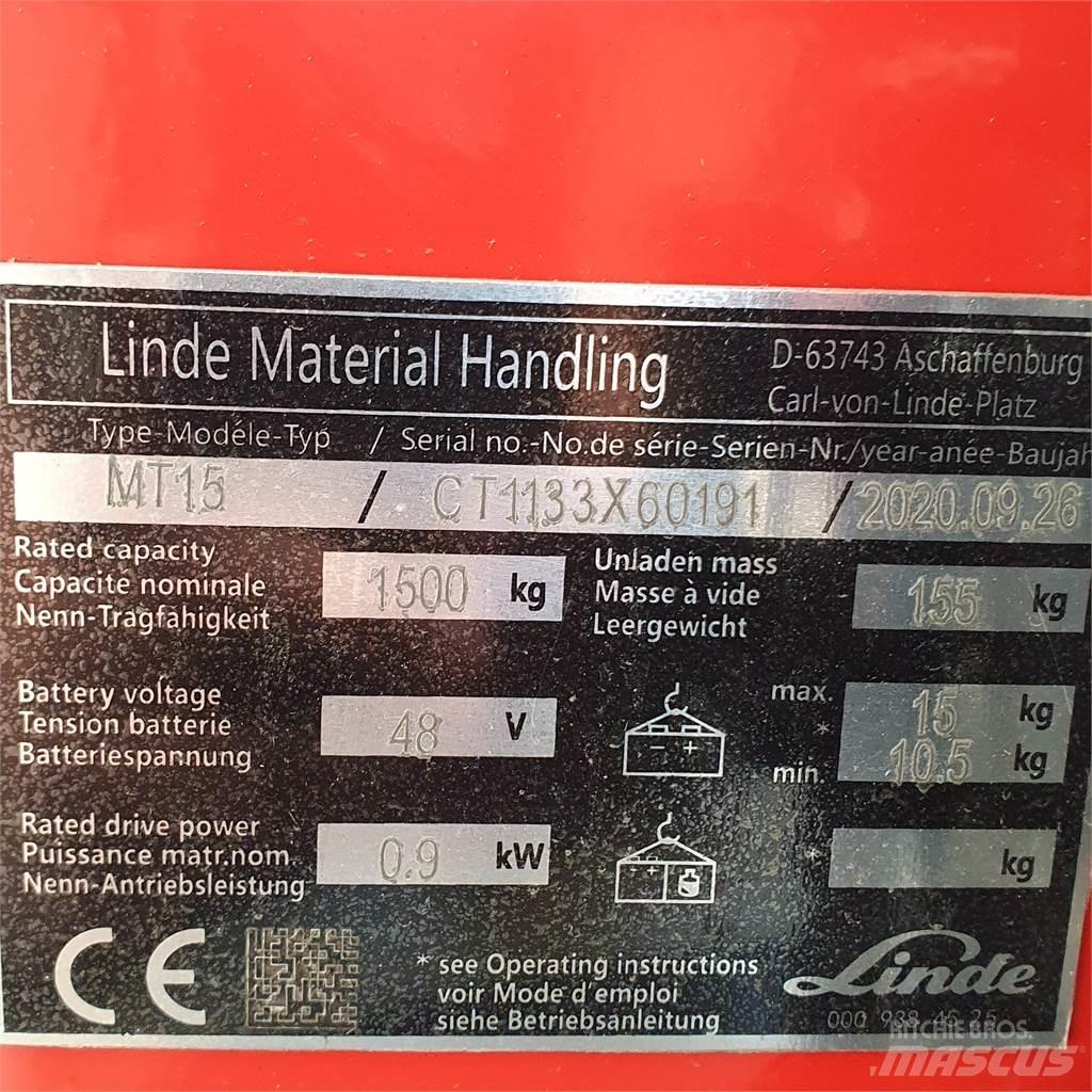 Linde MT15 Električni nizko dvižni viličar