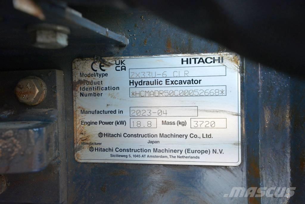 Hitachi ZX 33 U-6 Mini bagri <7t