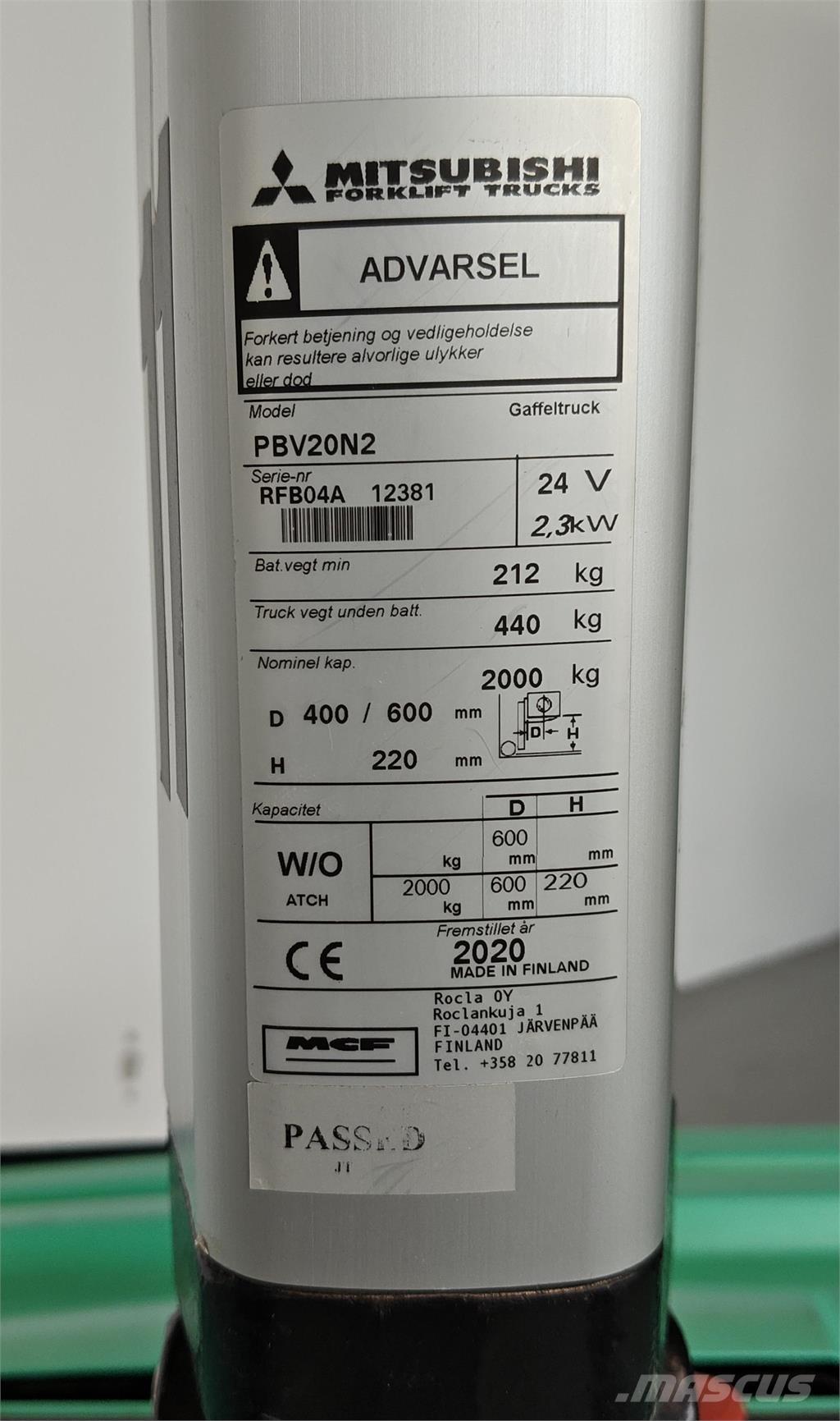 Mitsubishi PBV20N2 Transportni voziček