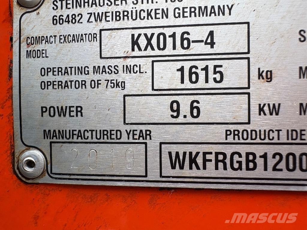 Kubota KX 016-4 Mini bagri <7t