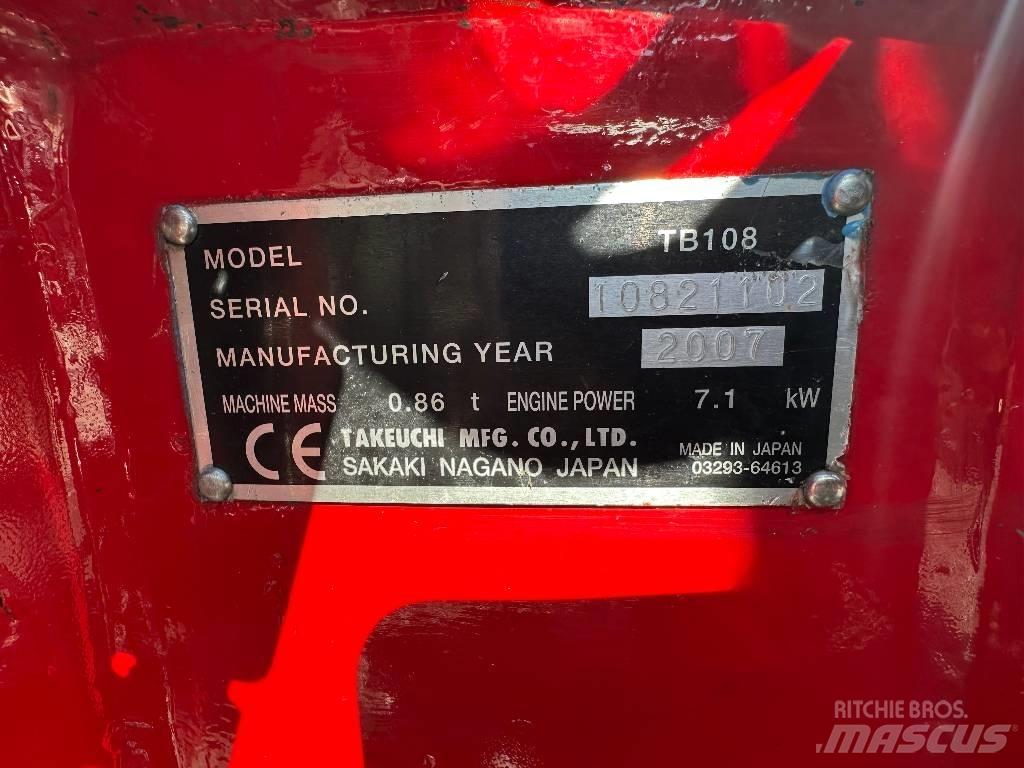 Takeuchi TB 108 Mini bagri <7t