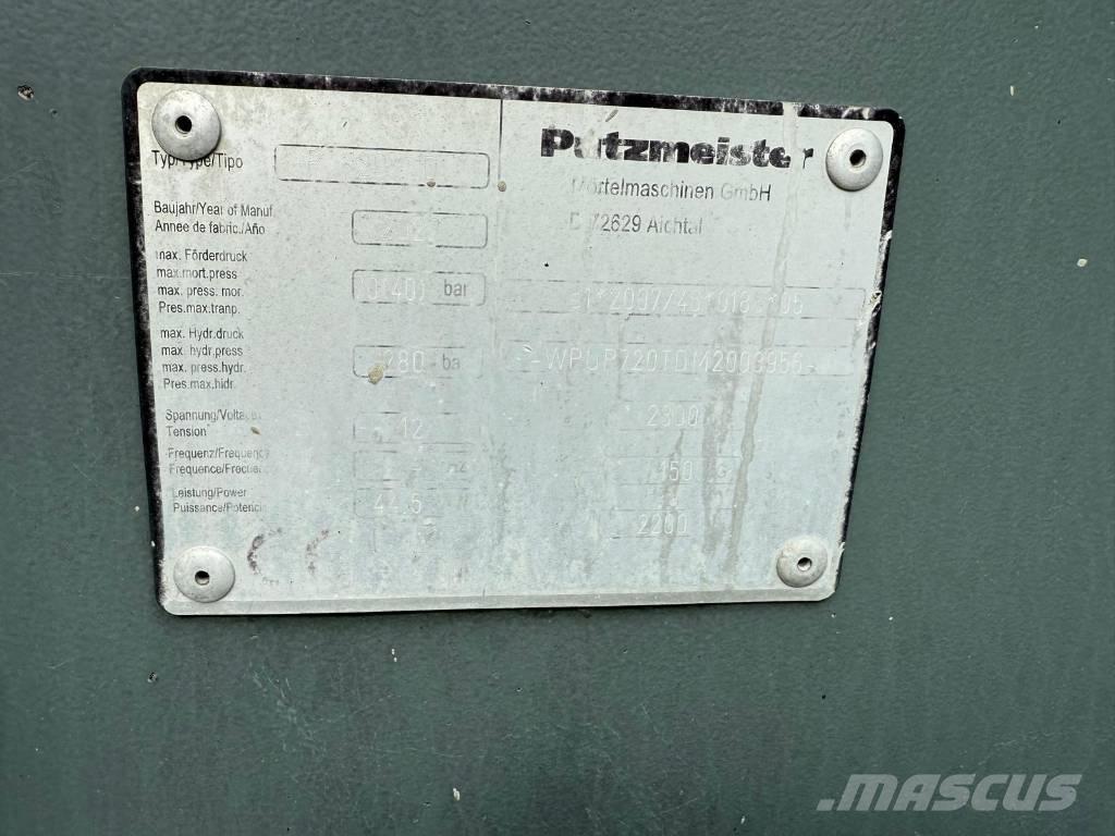 Putzmeister P 720 TD Kamionske črpalke za beton