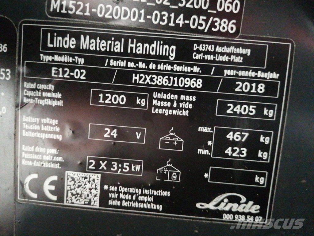 Linde E12-02 Električni viličarji