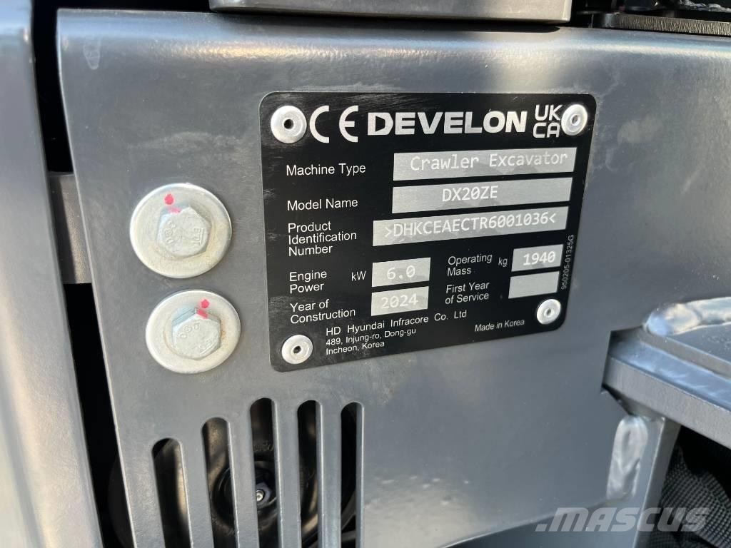 Develon DX 20 ZE Mini bagri <7t