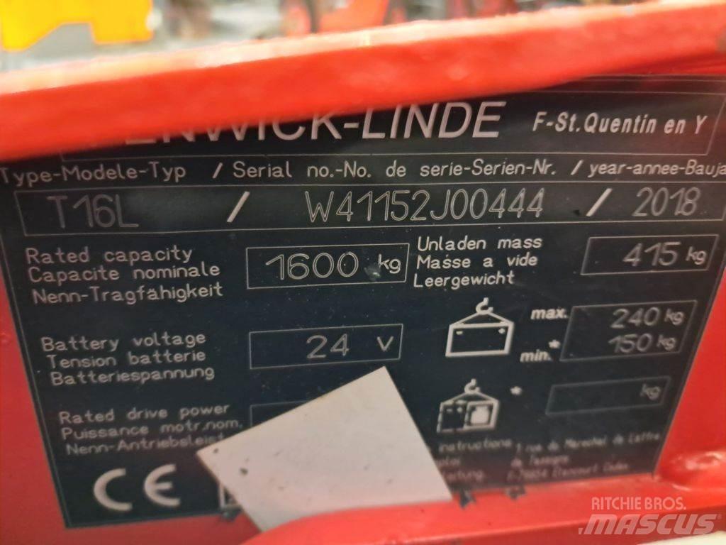Linde T16L Električni nizko dvižni viličar