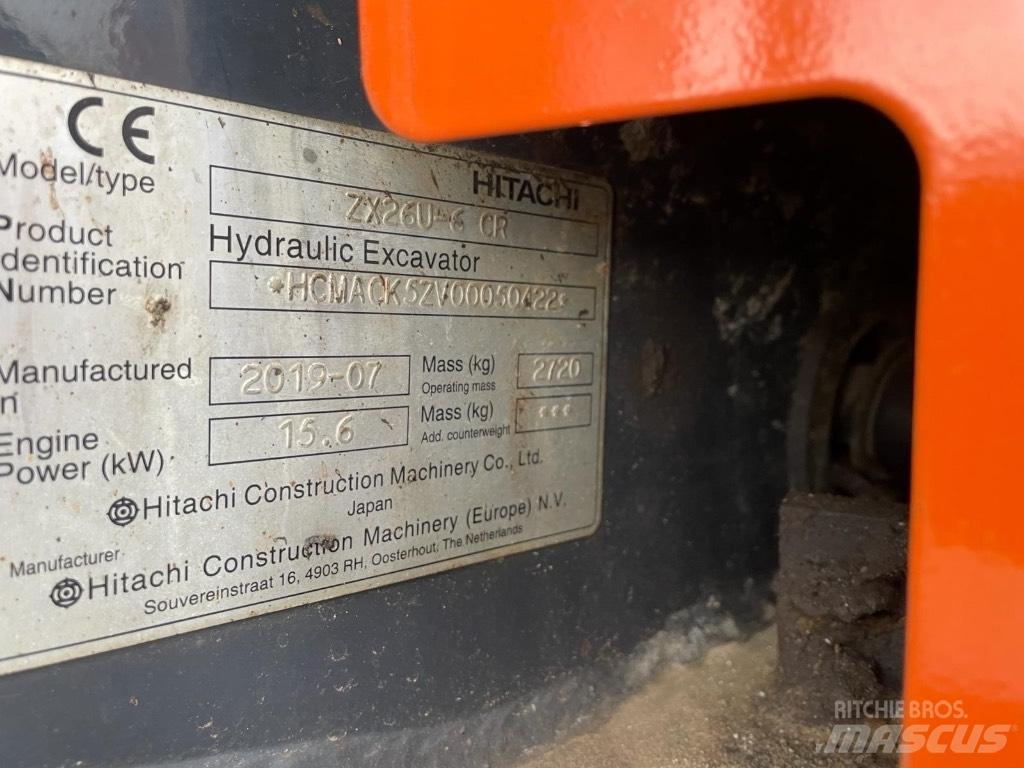 Hitachi ZX 26 U-6 Mini bagri <7t