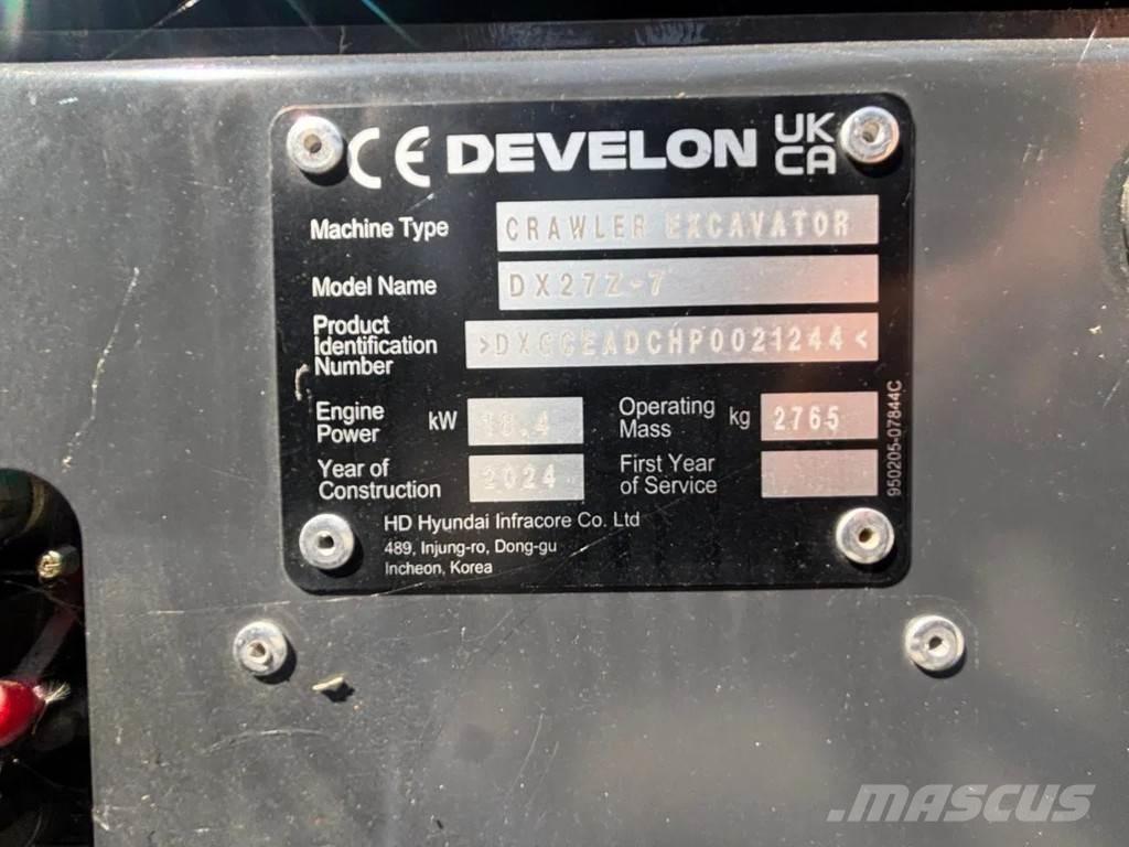 Doosan DX27Z-7 Mini bagri <7t