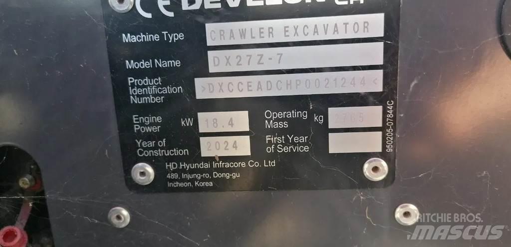 Doosan DX27Z-7 Mini bagri <7t