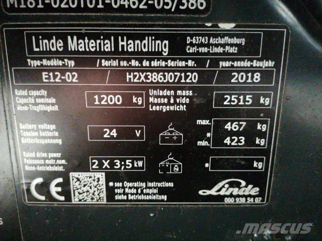 Linde E12-02 Električni viličarji