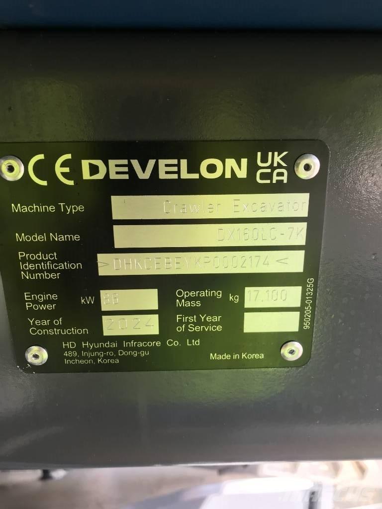 Develon DX160LC-7K Bagri goseničarji
