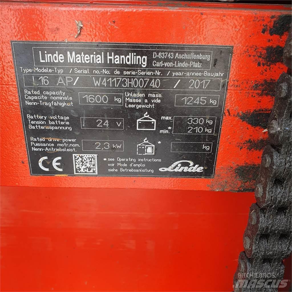 Linde L16AP Ročni električni viličar