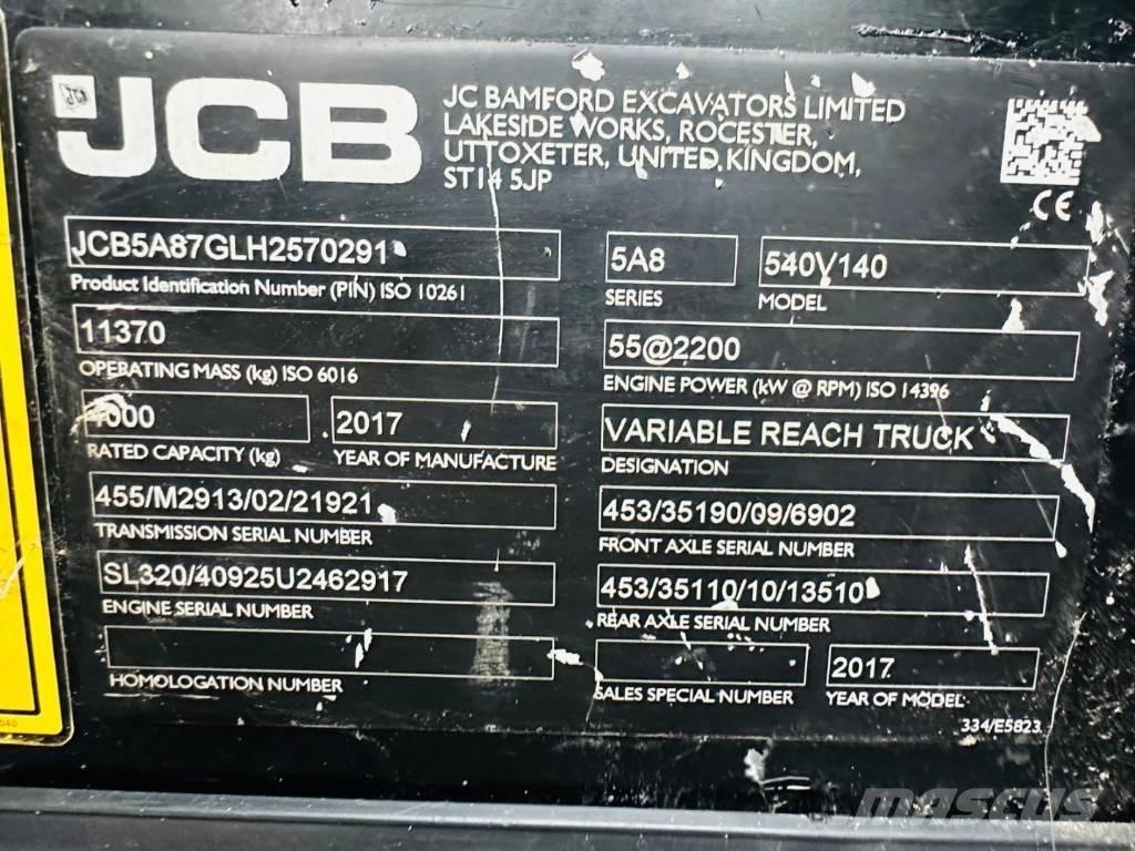 JCB 540-140 Teleskopski viličarji