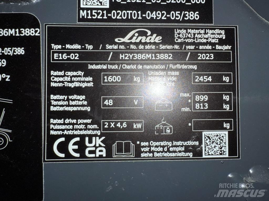 Linde E16/386-02 Električni viličarji