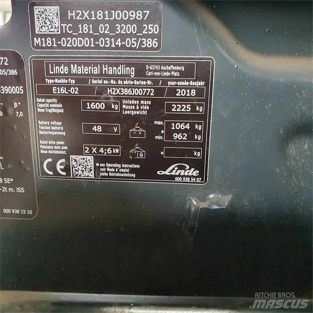 Linde E16L Električni viličarji