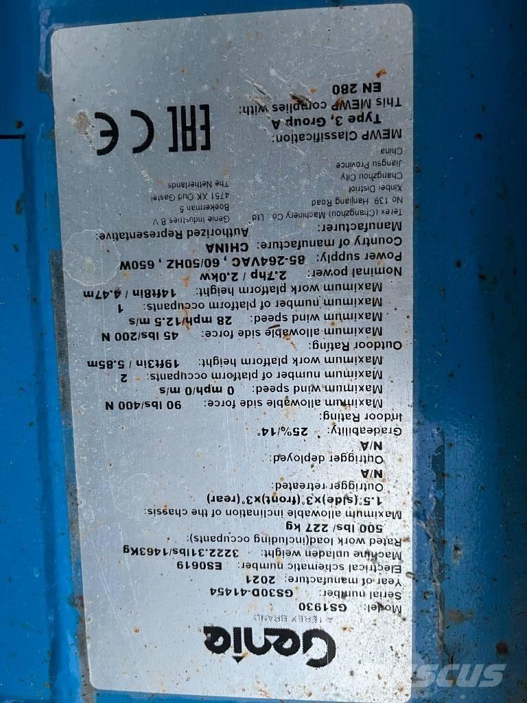 Genie GS 1930E-Drive Škarjaste dvižne ploščadi