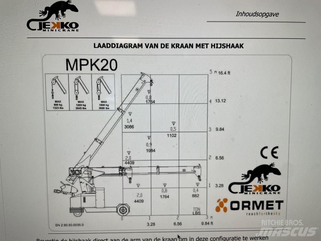 Jekko MPK 20 W Mini žerjavi