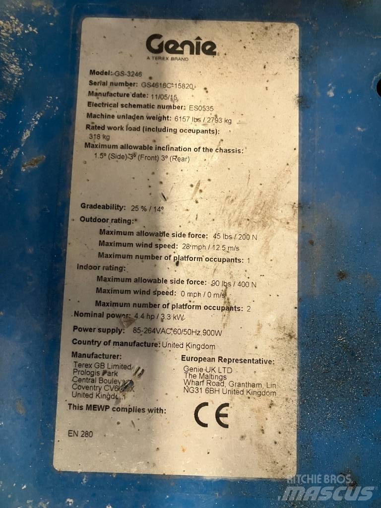 Genie GS 3246 Škarjaste dvižne ploščadi