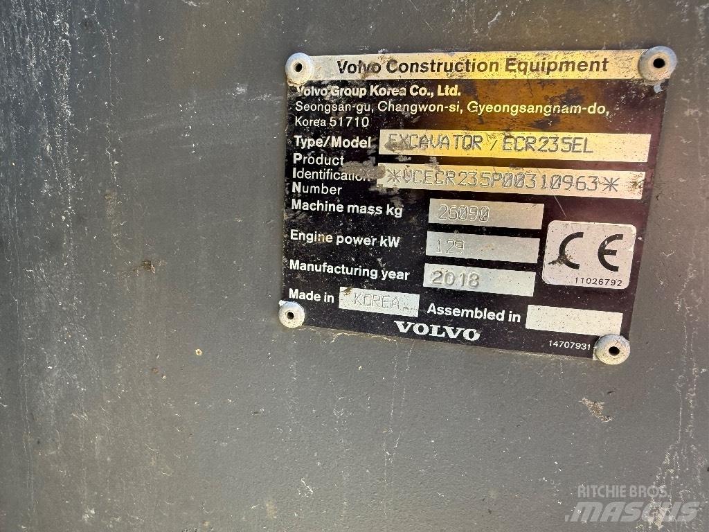 Volvo ECR 235 EL Bagri goseničarji