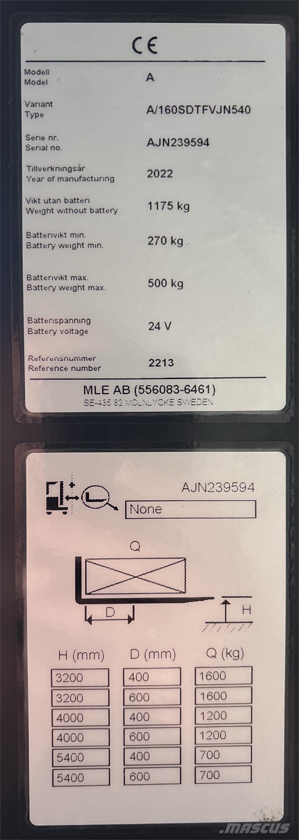 Atlet A160 Samopogonski ročni viličarji