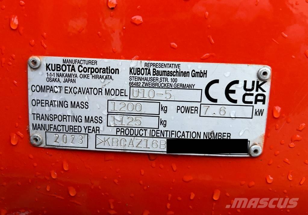 Kubota U 10-5 Mini bagri <7t