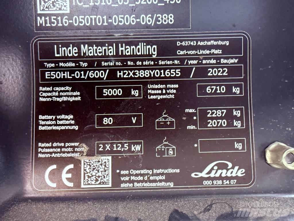 Linde E50/600HL/388 Električni viličarji