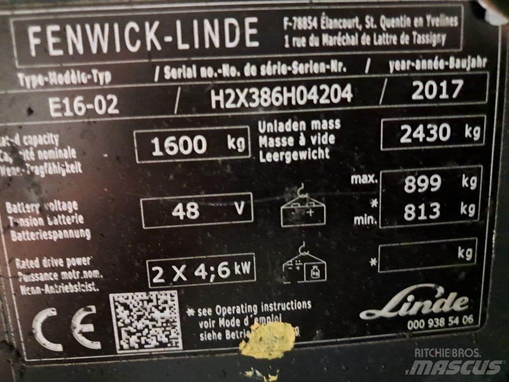 Linde E16-02 Električni viličarji