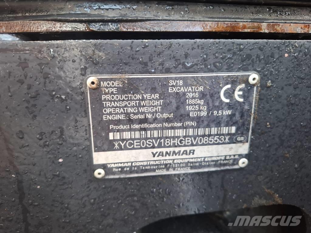 Yanmar SV 18 Mini bagri <7t