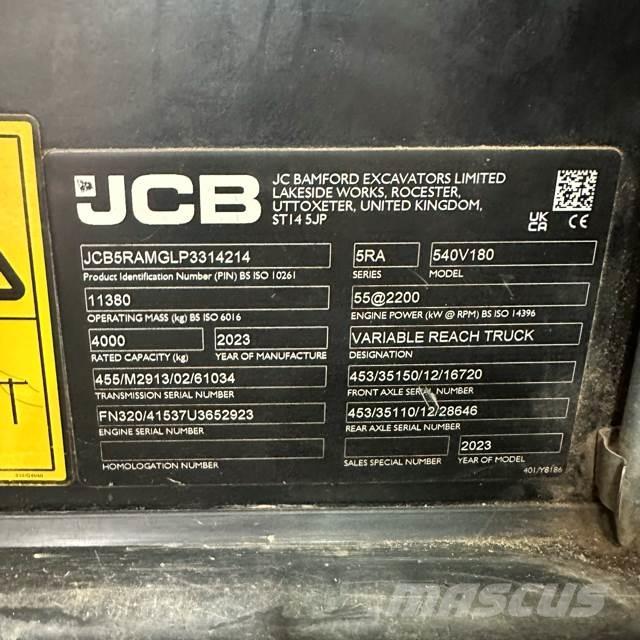 JCB 540-180 Teleskopski viličarji