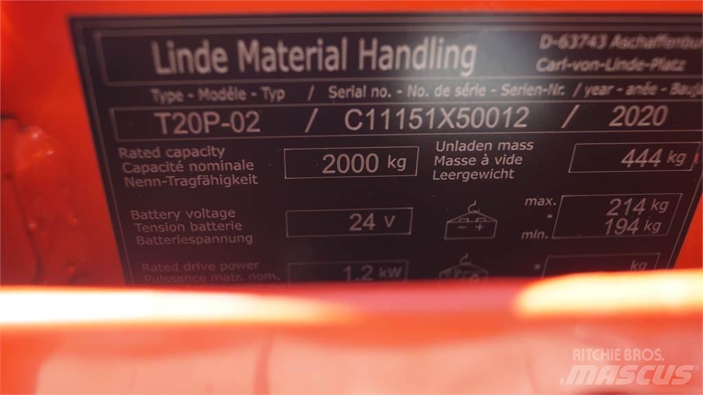 Linde T20P Električni nizko dvižni viličar