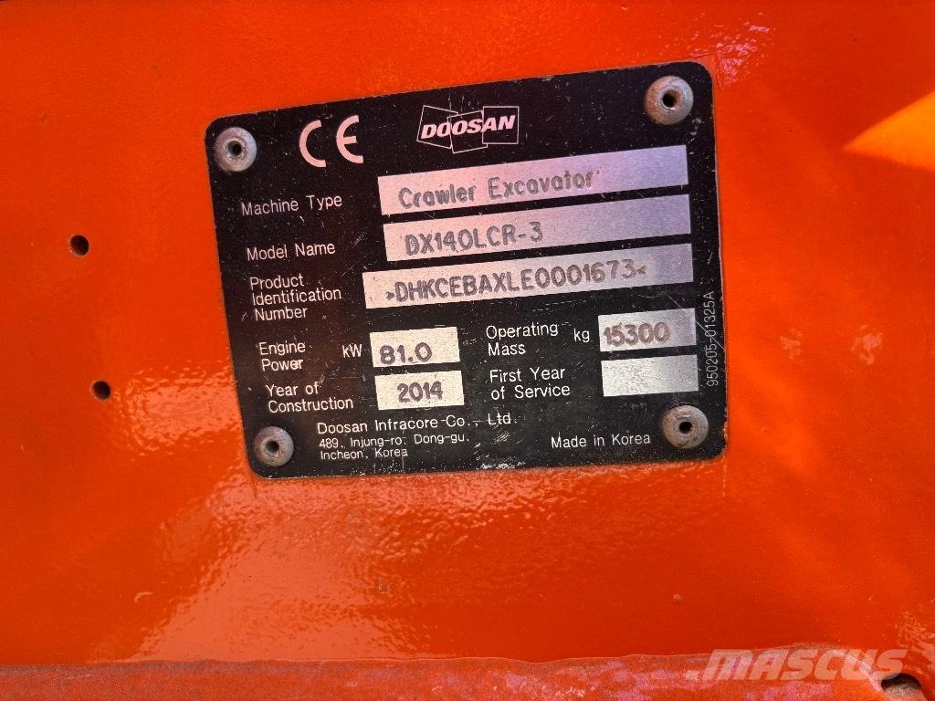 Doosan DX 140 LCR-3 Bagri goseničarji