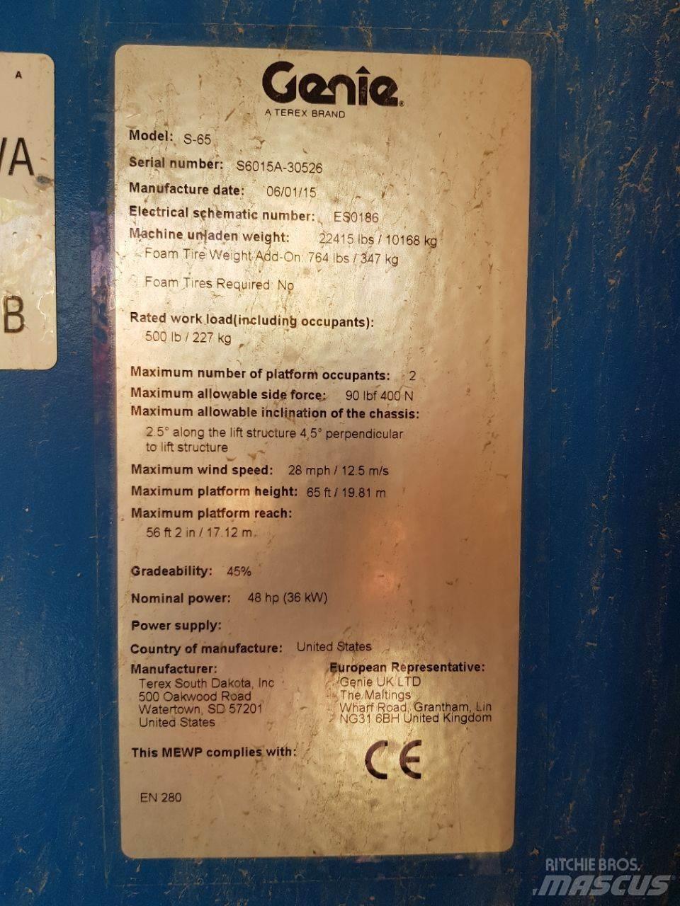 Genie S65 Teleskopske dvižne ploščadi