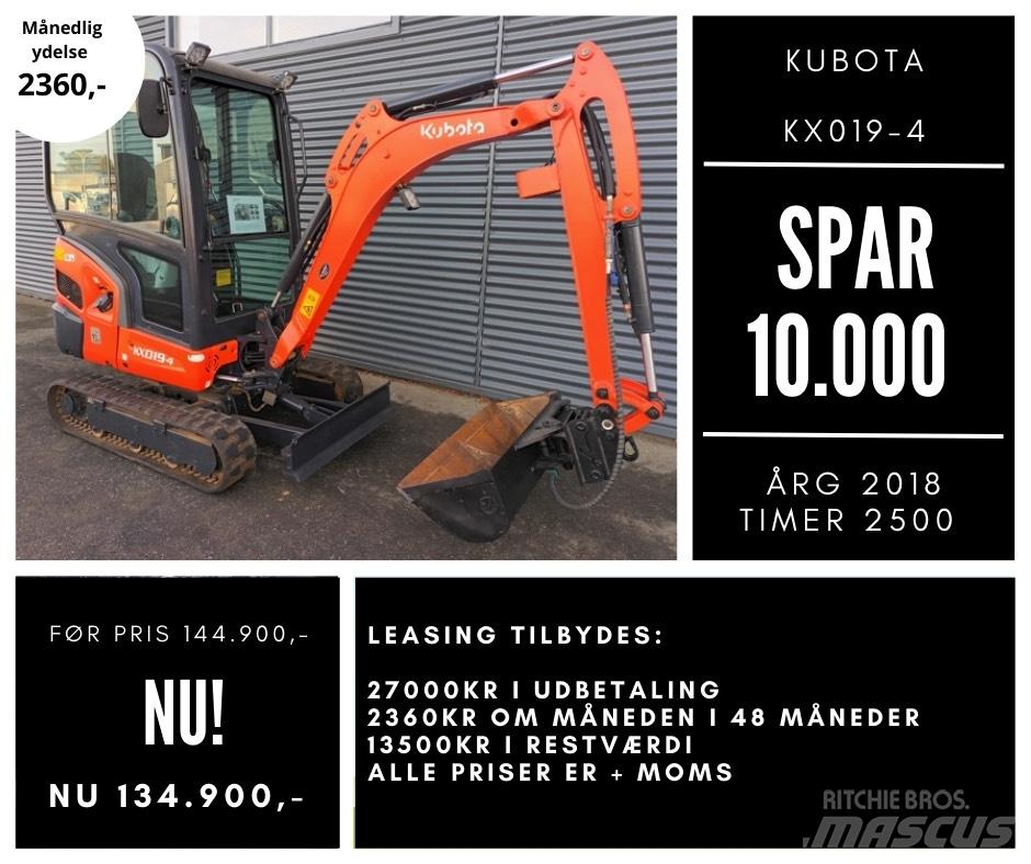 Kubota kx019-4 Mini bagri <7t