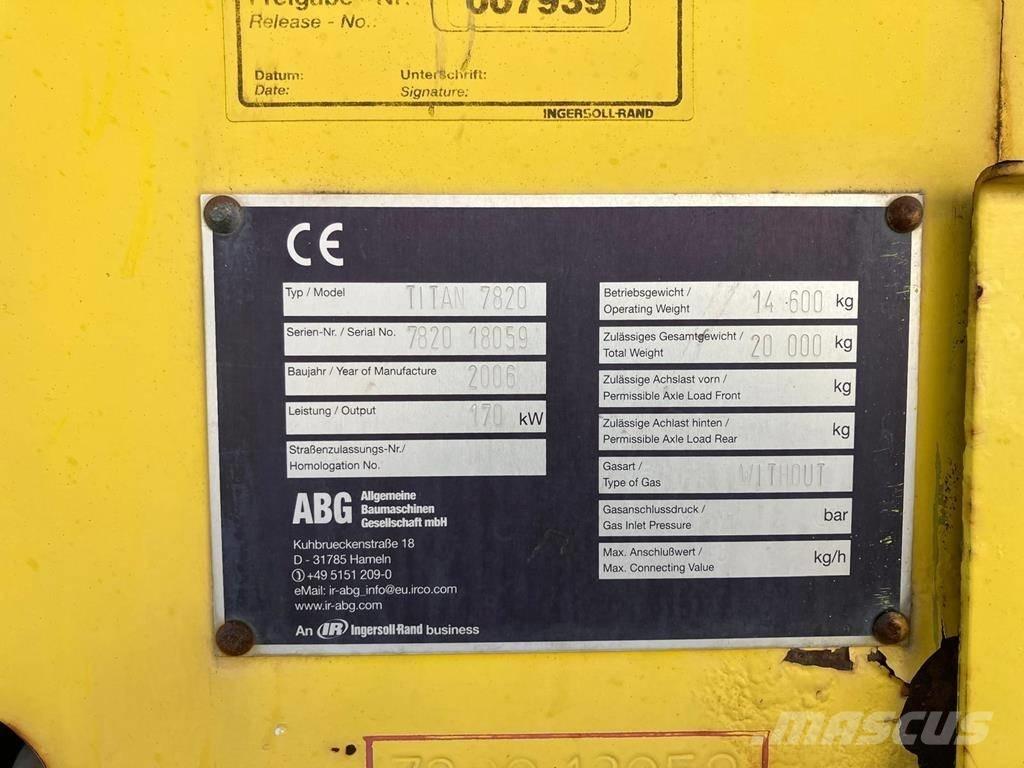 Volvo ABG 7820 Asfaltni finišerji