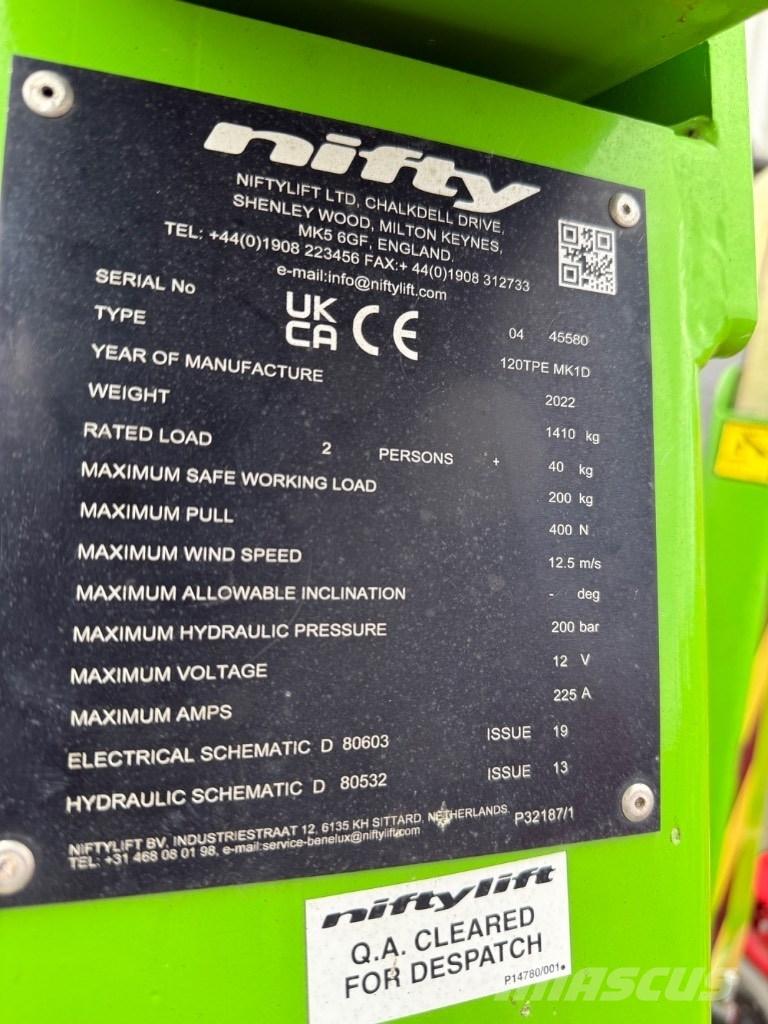 Niftylift 120TPE Vlečne dvižne ploščadi
