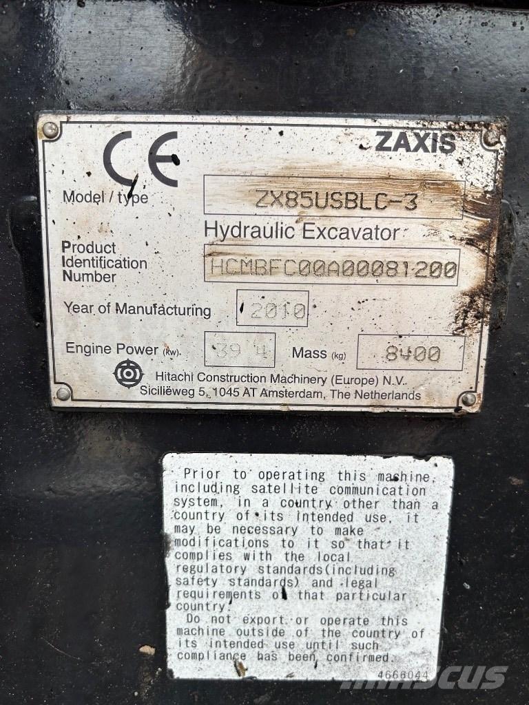 Hitachi Zaxis 85 USB Midi bagri 7t – 12t