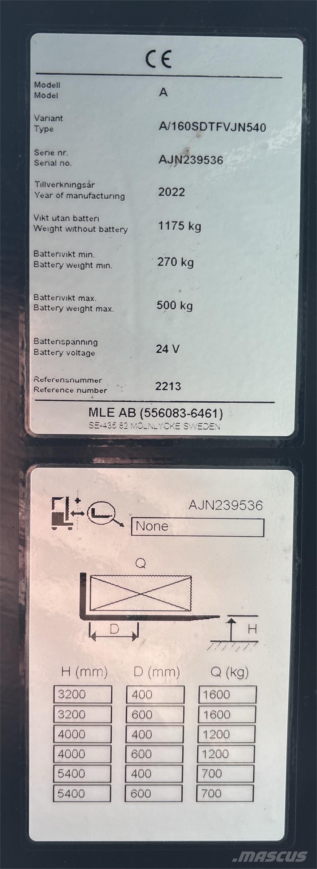 Atlet A160 Samopogonski ročni viličarji