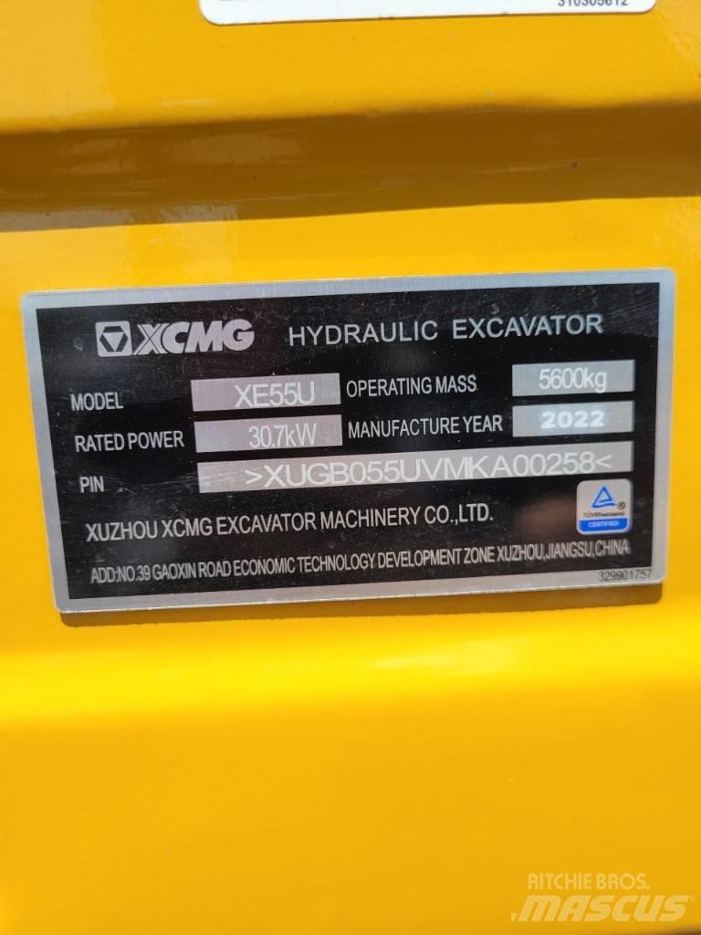 XCMG XE55 U Mini bagri <7t