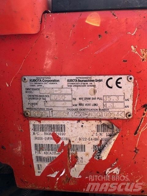 Kubota K 008-5 Mini bagri <7t