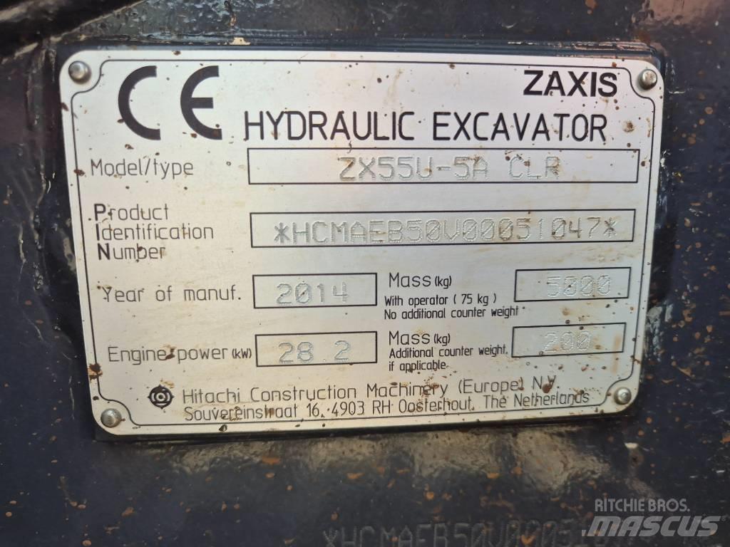 Hitachi ZX55U-5 Mini bagri <7t