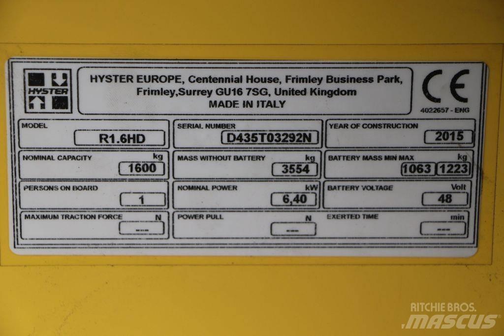 Hyster R 1.6 Električni viličarji