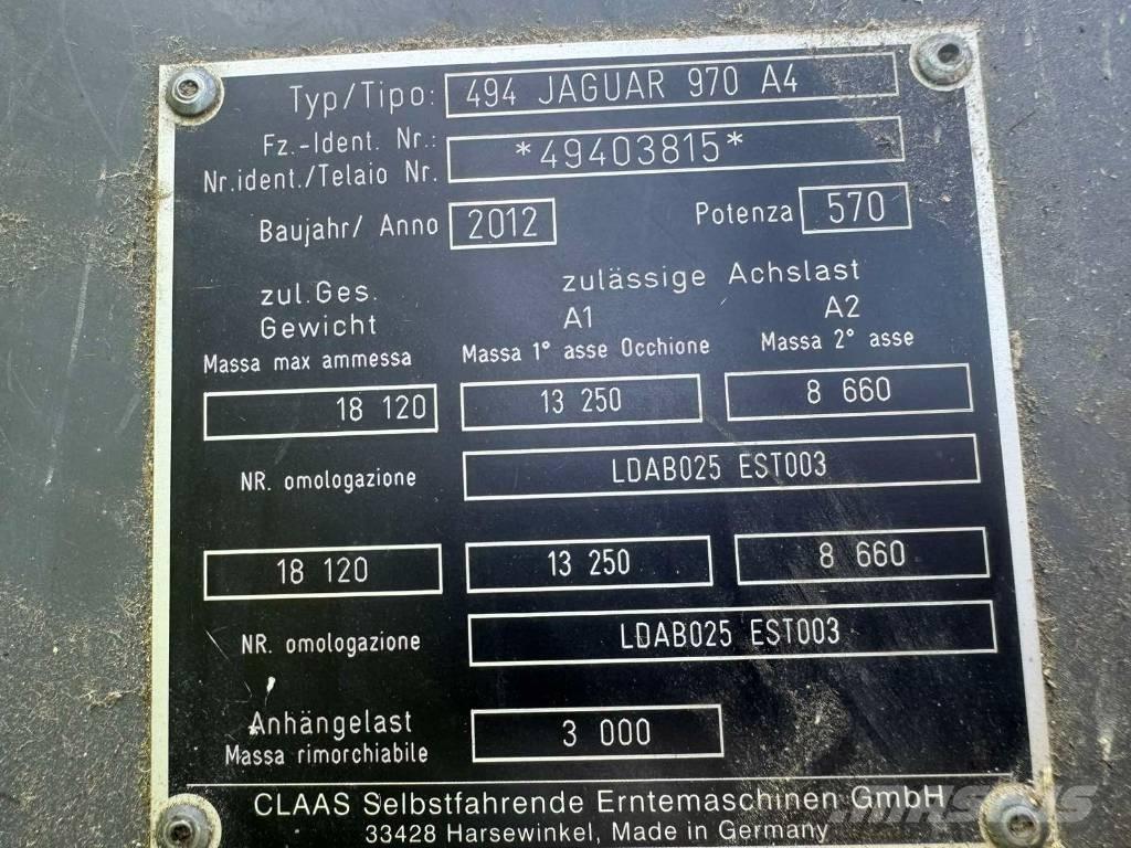 CLAAS Jaguar 970 Stroji za krmo na lastni pogon