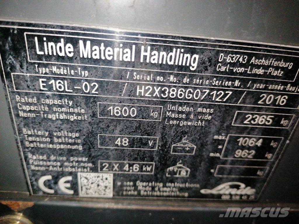 Linde E16L-02 Električni viličarji