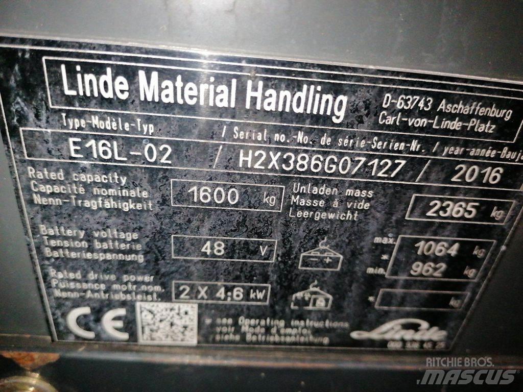Linde E16L-02 Električni viličarji
